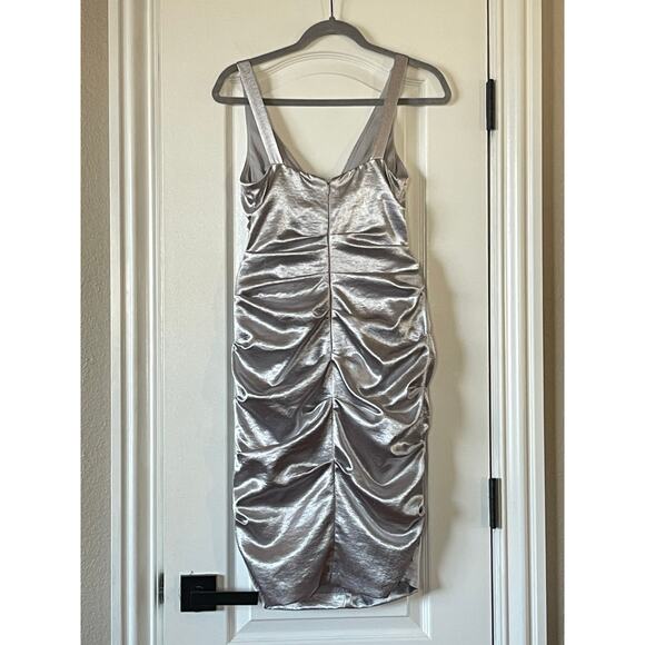 Cache Silver Cocktail Dress Size 6 - Picture 7 of 8